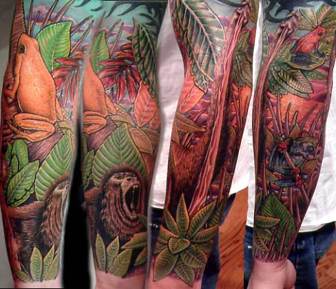 SAVI Full Arm Hand Temporary Tattoo For Men Jungle Birds Flowers  Design For Girls Women Tattoo Sticker Size 48x17CM  1PC  Amazonin  Beauty