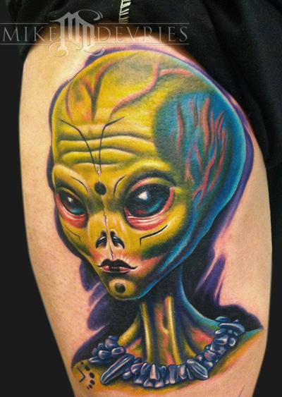 Warrior alien tattoos