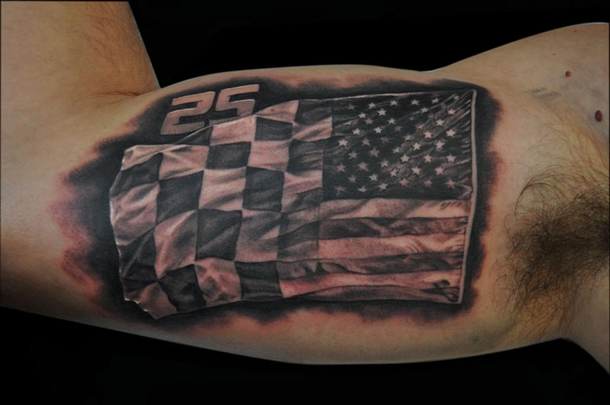 40 Checkered Flag Tattoo Ideas For Men  Racing Designs