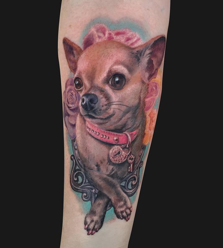 dog portrait tattoo near me