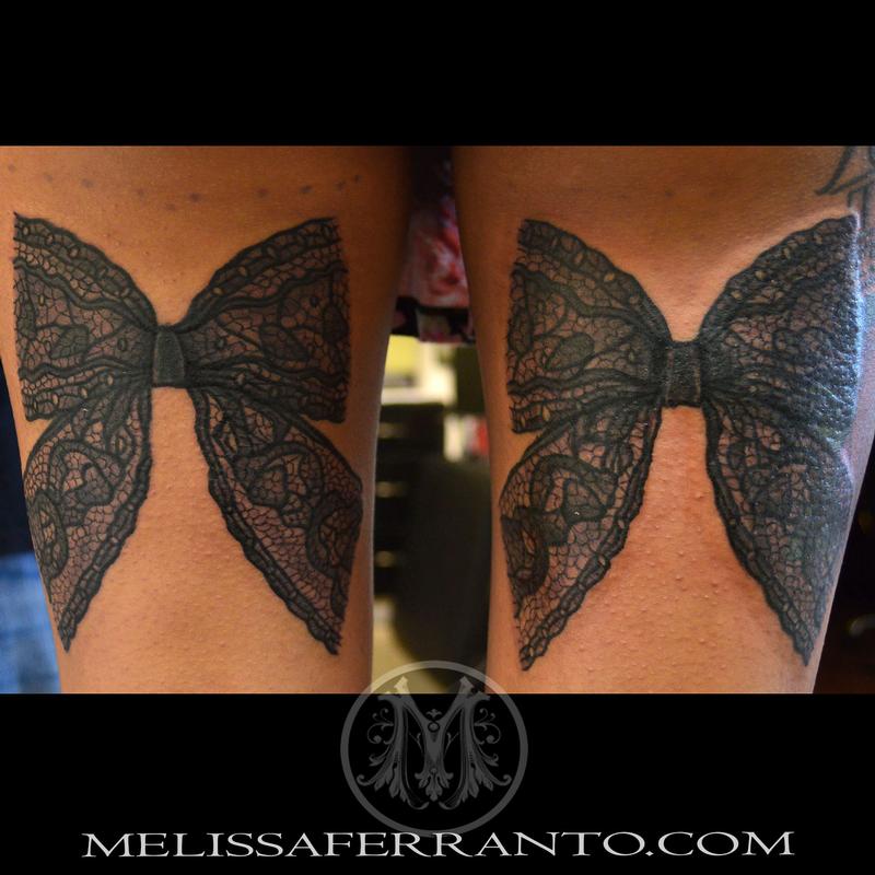 lace bow tattoo designs