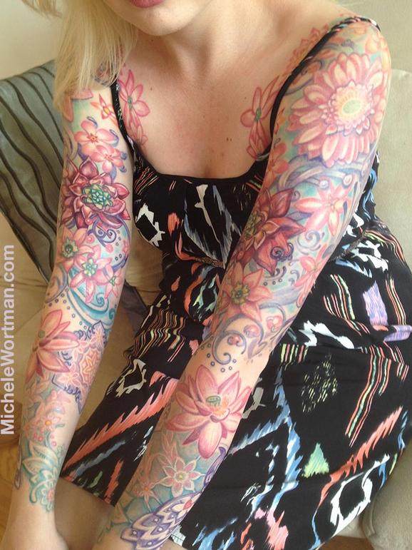 Tattoos - Renee Vintage floral sleeve body-set - 91906