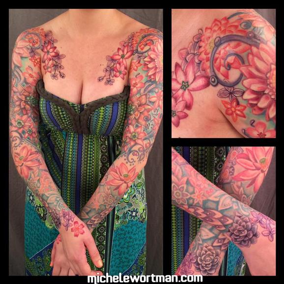 Tattoos - Vintage floral bodyset on Renee - 117143