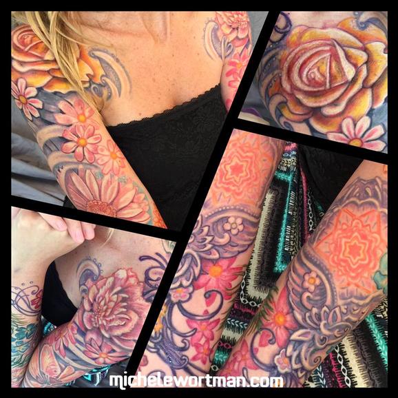 Tattoos - Lisas  Feathers and Flowers bodyset - 117139