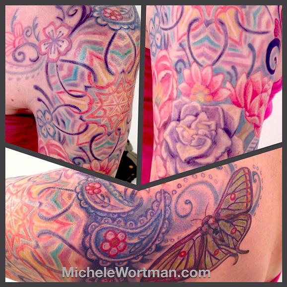 Michele Wortman - Caitlins Lacy Paisley half sleeve (details)
