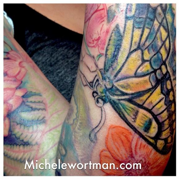 Michele Wortman - Corbys Garden sleeve (in progress)