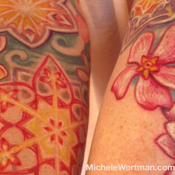 Tattoos - Mallorys Mandala and flowers - 91933
