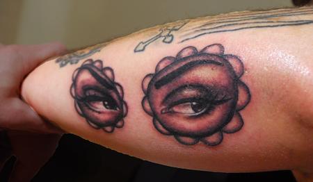 George Muecke - Black and Gray Eyes Tattoo