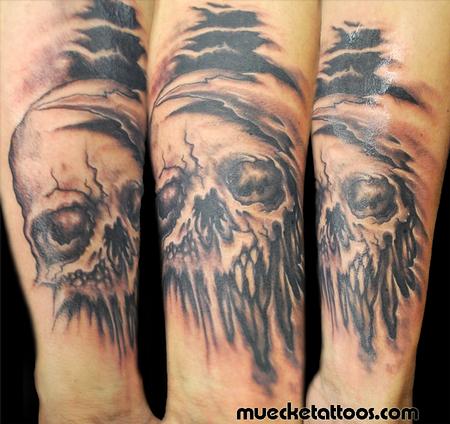 George Muecke - Muecke Skull Coverup tattoo