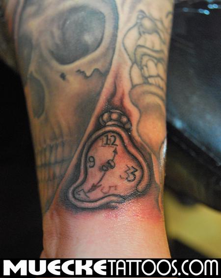 George Muecke - clock tattoo