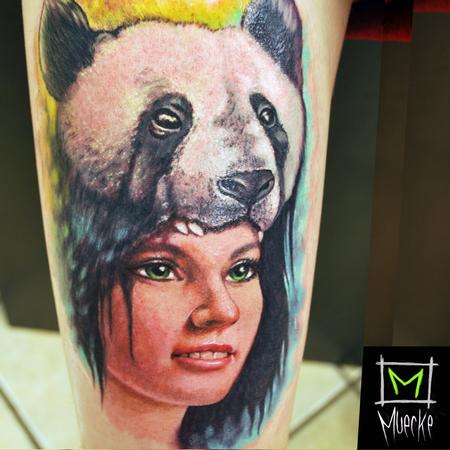 George Muecke - Muecke Tattoo portrait panda girl color portrait tattoo muecke 