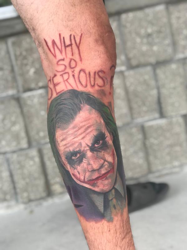 Why so serious joker tattoo by me oc  rtattoo