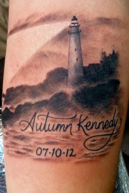 Tattoos - realistic Maine lighthouse - 75626