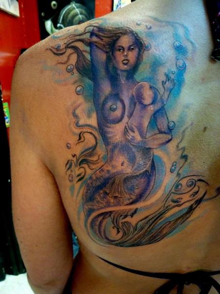 Tattoos - Mermaid holding baby - 64095