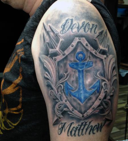 Tattoos - Family Crest Arm Tattoo - 140910