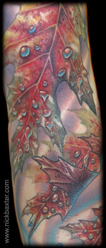 Tattoos - Halftone Leaf Sleeve (Detail 1) - 10406
