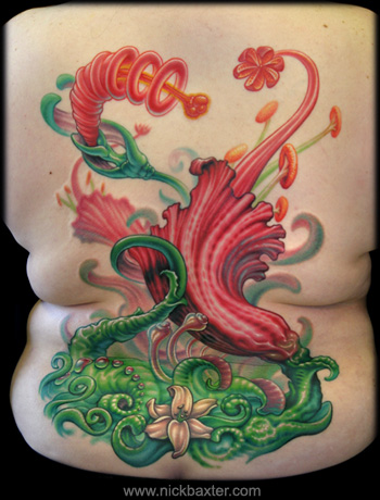 Tattoos - Fantasy Floral Backpiece - 29884