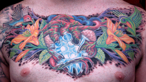 Tattoos - Anthony Dubois and Phil Robertson collaboration chest tattoo. - 28091