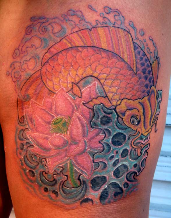 Japanese Koi FIsh Tattoo by Phil Robertson TattooNOW