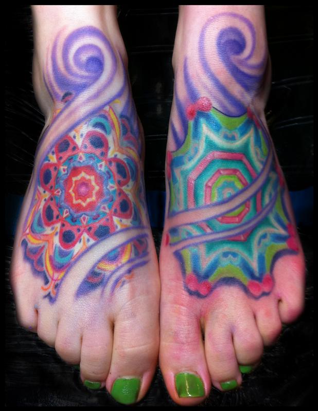 Mandala feet tattoos by Phil Robertson: TattooNOW