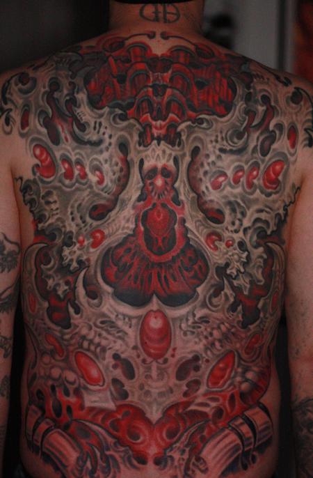 Biomech back tattoo Tattoo Design Thumbnail