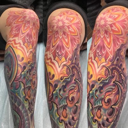 Bio mech mandala knee tattoo Tattoo Design Thumbnail