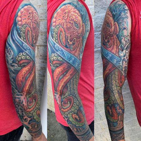 Octopus sleeve tattoo Tattoo Design Thumbnail