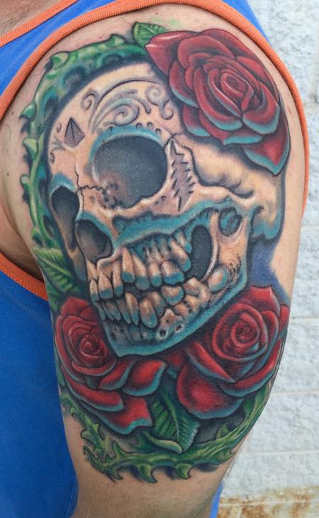 Tattoos - Greatful dead skull and roses - 121766