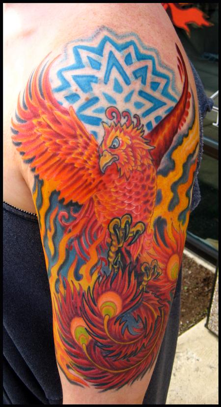 Phil Robertson - Phoenix bird color tattoo
