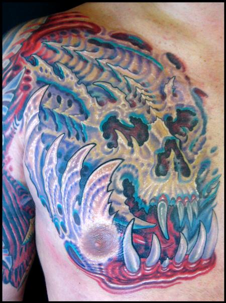 Phil Robertson - Bio organic skull color tattoo