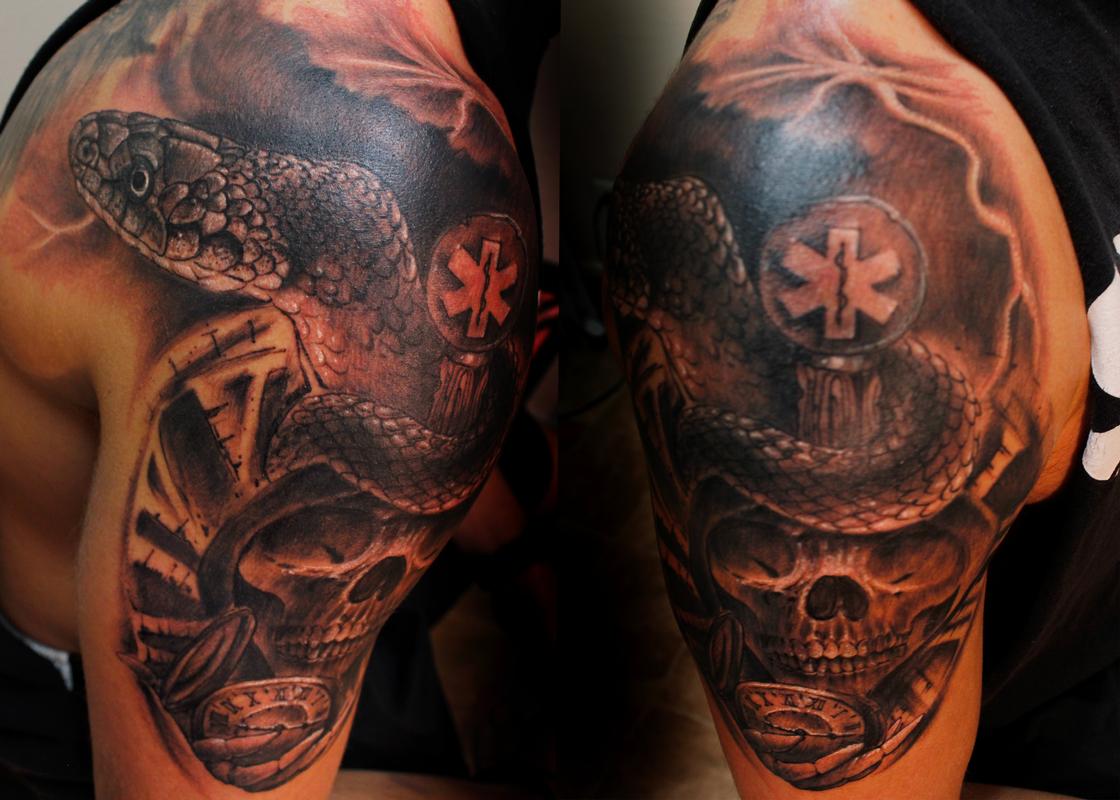 Staff of Asclepius by Steve Phipps: TattooNOW Staff of Asclepius by Steve Phipps: TattooNOW