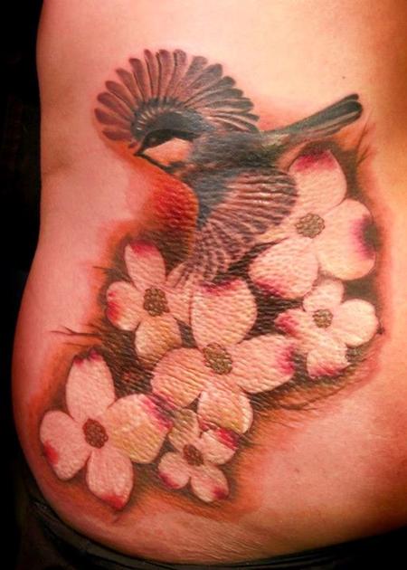 Tattoos - Bird and Flowers - 76917