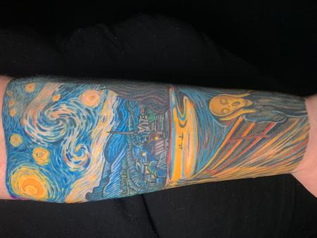 Stary Night And The Scream Mashup Tattoo Tattoo Design Thumbnail