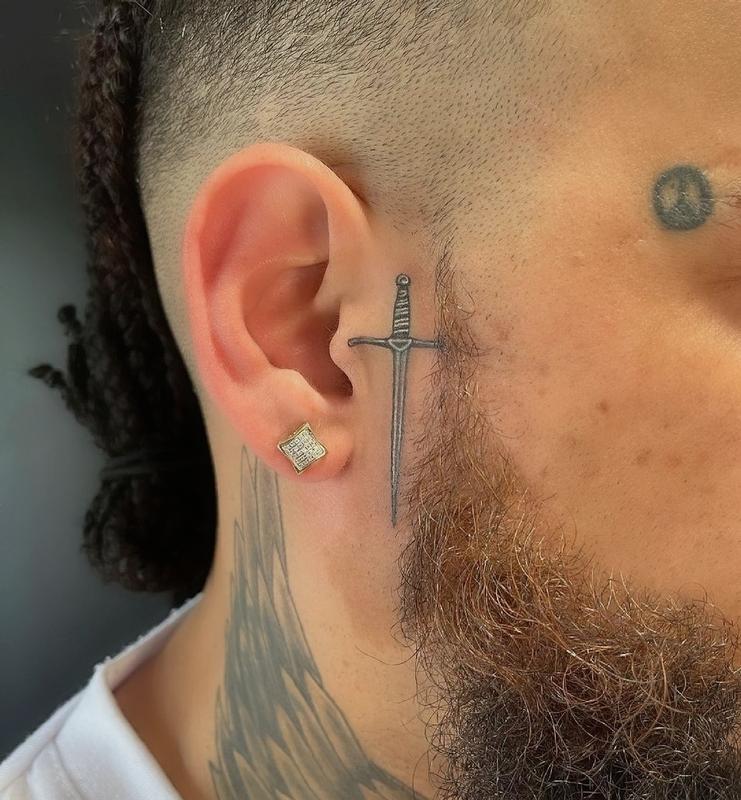 Details more than 78 dagger behind ear tattoo super hot - in.cdgdbentre