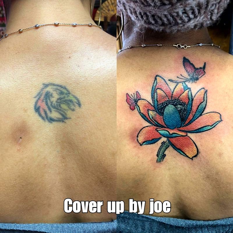 cover up Lotus Flower by Junior Gonzalez TattooNOW