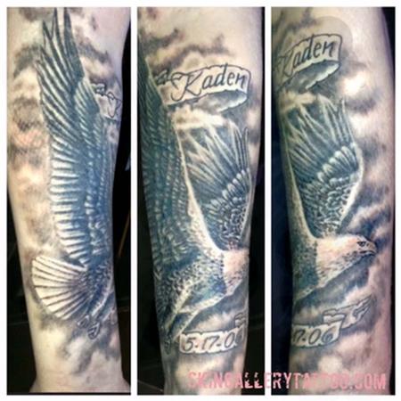Tattoos - Black and Gray Eagle Tattoo - 117421