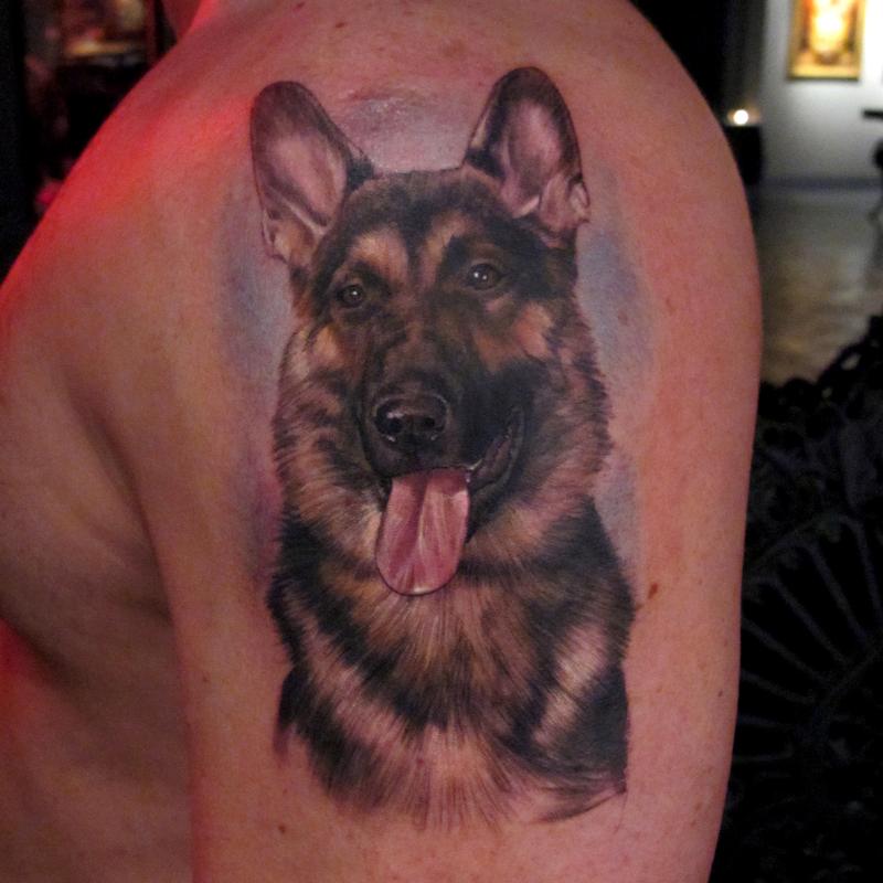 German Shepherd by Stefano Alcantara TattooNOW