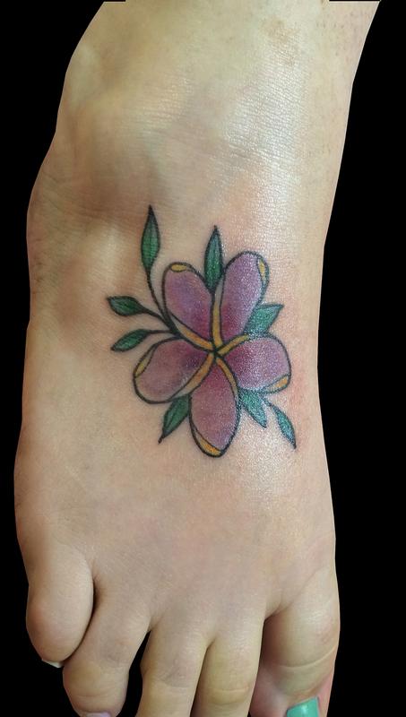 Plumeria Flower Tattoo Foot