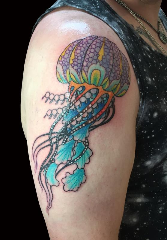 Man O War Jellyfish Tattoo