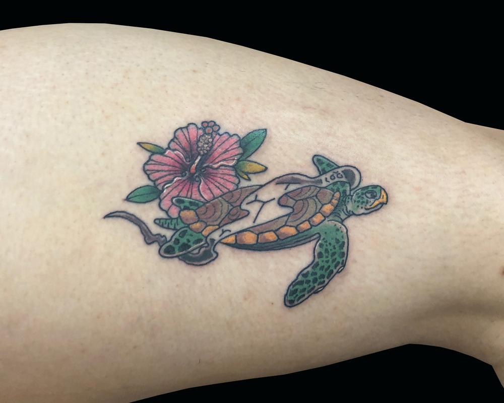 Sea turtle Hawaiian hibiscus Tattoo turtle food animals text png   PNGWing