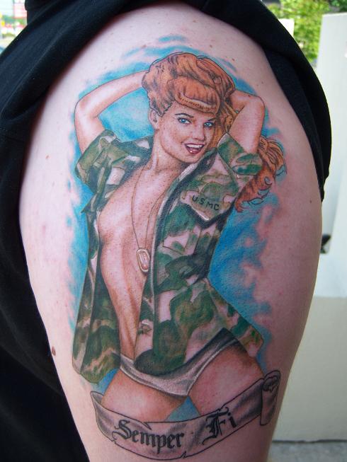 Tattoos - Marine Pin Up - 21465