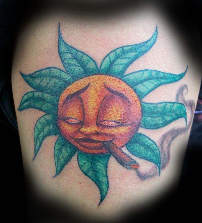 Stoner Sun Tattoo by Rob Zeinog: TattooNOW Stoner Sun Tattoo by Rob Zeinog: TattooNOW
