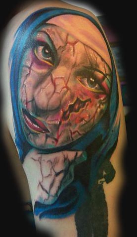 Tattoos - Cracked Nun tattoo - 26082