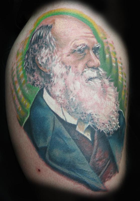 Charles Darwin Tattoo by Stevie Monie TattooNOW