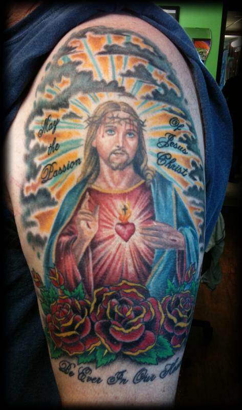 Ed's Jesus Tattoo by Stevie Monie: TattooNOW Ed's Jesus Tattoo by Stevie Monie: TattooNOW
