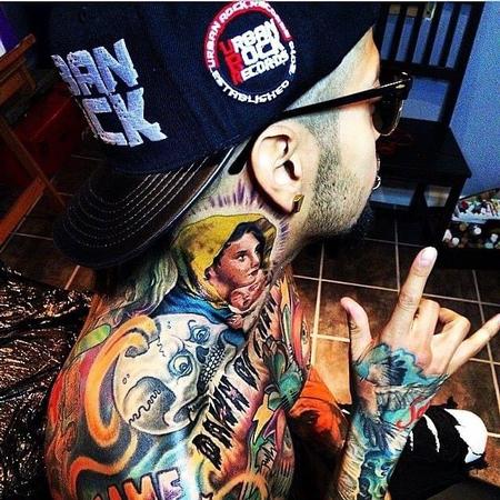 Stevie Monie - David Correy’s Neck Tattoos