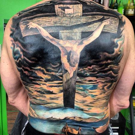 Tattoos - Salvador  Dali Inspired Back Piece - 77924