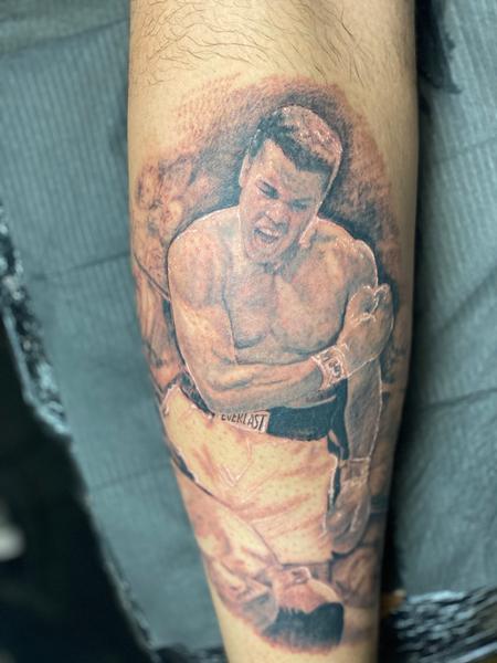 Stevie Monie - Muhammad Ali Tattooed Portrait 