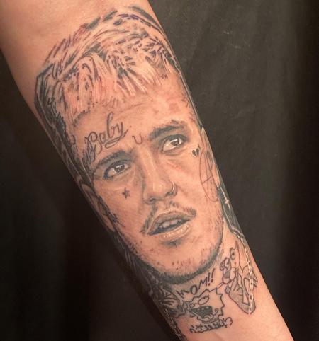 Lil Peep tattoo by cadavercraft      njtattooartist tattooideas  lilpeep hellboy tattoos lilpeep4ever lettering nj igdaily  Instagram