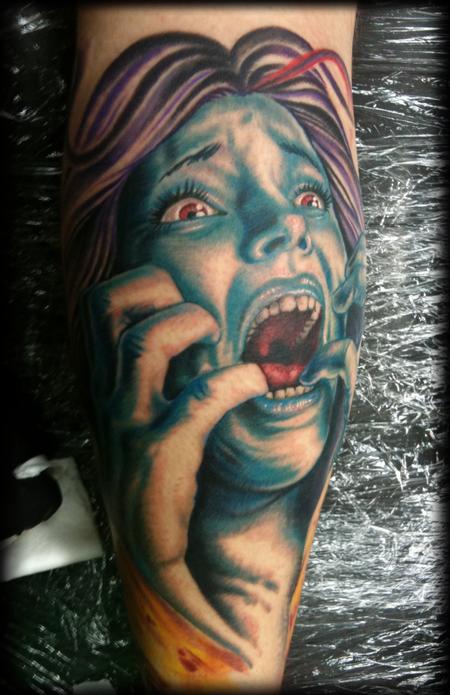 Tattoos - Screaming Girl Tattoo - 61443